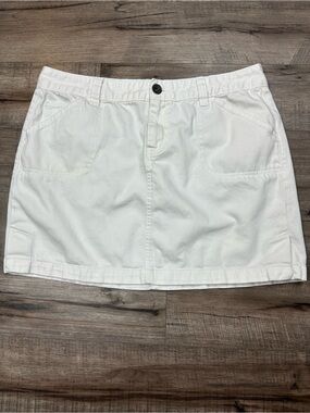 Calvin Klein White Denim Mini Skirt 90s Vintage Y2K Minimal Clean Coastal Cotton
